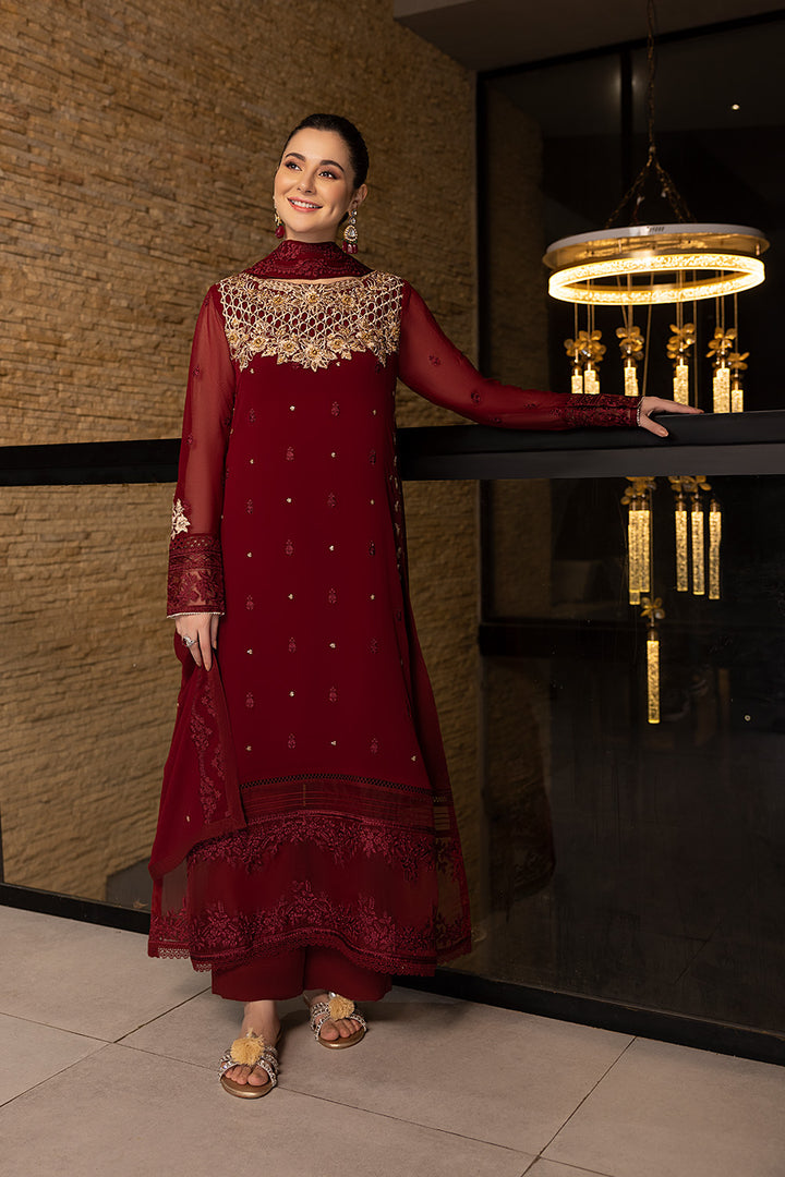 Luxe By Azure Stitched 3 Pc Embroidered Suit LA-101 Mookaite - Wedding Collection D & M COLLECTION AND NIZAMI JEWELRY