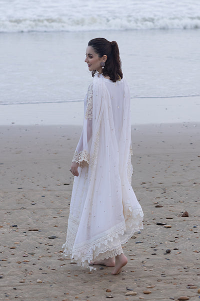 Luxe By Azure Stitched 3 Pc Embroidered Suit LA-103 Beach Shell - Wedding Collection D & M COLLECTION AND NIZAMI JEWELRY