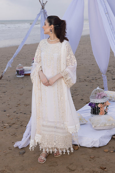 Luxe By Azure Stitched 3 Pc Embroidered Suit LA-103 Beach Shell - Wedding Collection D & M COLLECTION AND NIZAMI JEWELRY