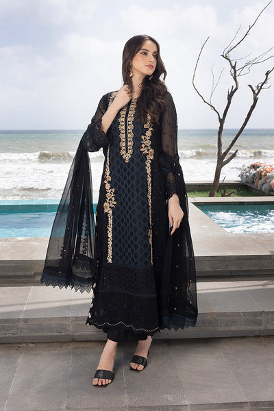 Luxe By Azure Stitched 3 Pc Embroidered Suit LA-104 Flint Fantasy - Wedding Collection D & M COLLECTION AND NIZAMI JEWELRY