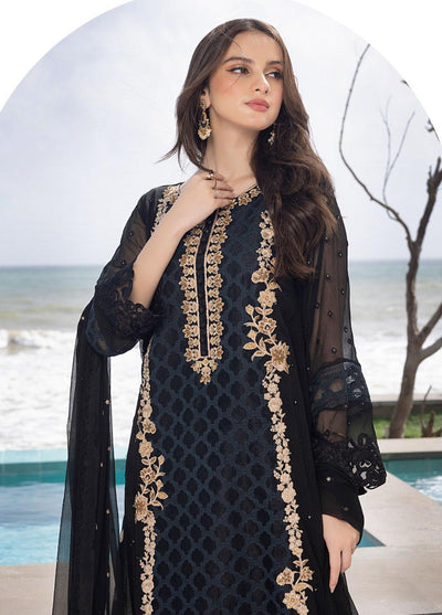 Luxe By Azure Stitched 3 Pc Embroidered Suit LA-104 Flint Fantasy - Wedding Collection D & M COLLECTION AND NIZAMI JEWELRY