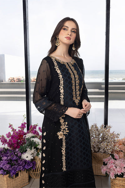 Luxe By Azure Stitched 3 Pc Embroidered Suit LA-104 Flint Fantasy - Wedding Collection D & M COLLECTION AND NIZAMI JEWELRY