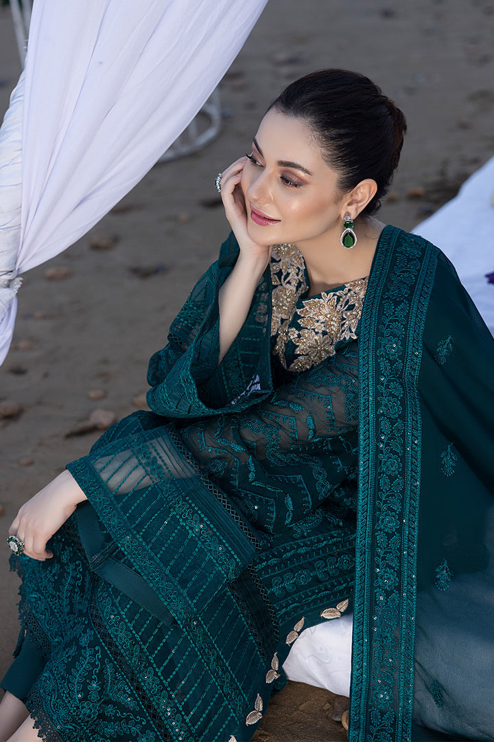 Luxe By Azure Stitched 3 Pc Embroidered Suit LA-105 Jasper Shine - Wedding Collection D & M COLLECTION AND NIZAMI JEWELRY