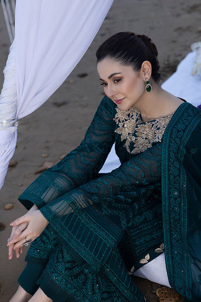 Luxe By Azure Stitched 3 Pc Embroidered Suit LA-105 Jasper Shine - Wedding Collection D & M COLLECTION AND NIZAMI JEWELRY