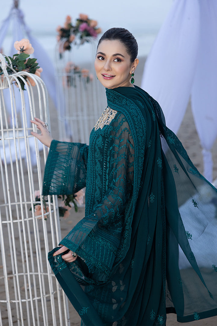 Luxe By Azure Stitched 3 Pc Embroidered Suit LA-105 Jasper Shine - Wedding Collection D & M COLLECTION AND NIZAMI JEWELRY