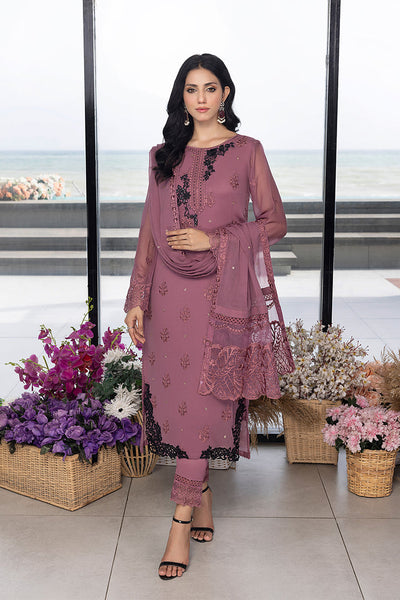 Luxe By Azure Stitched 3 Pc Embroidered Suit LA-108 Rosy Glaze - Wedding Collection D & M COLLECTION AND NIZAMI JEWELRY