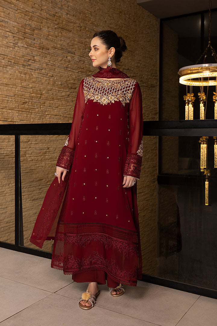 Luxe By Azure Unstitched 3 Piece Embroidered Suit LA-101 Mookaite - Wedding Collection D & M COLLECTION AND NIZAMI JEWELRY