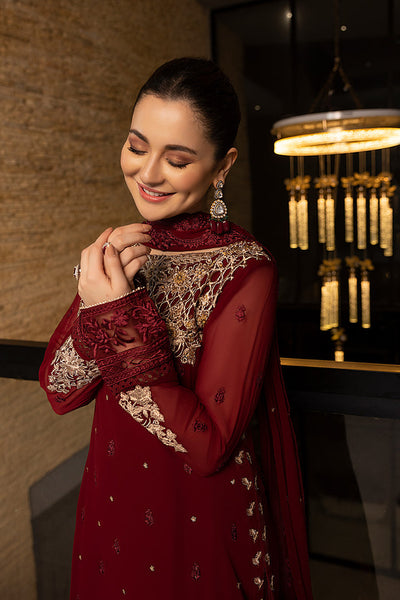 Luxe By Azure Unstitched 3 Piece Embroidered Suit LA-101 Mookaite - Wedding Collection D & M COLLECTION AND NIZAMI JEWELRY