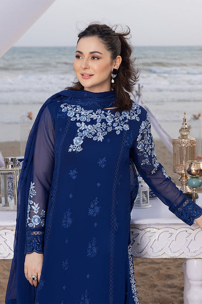 Luxe By Azure Unstitched 3 Piece Embroidered Suit LA-102 Sapphire Sun - Wedding Collection D & M COLLECTION AND NIZAMI JEWELRY