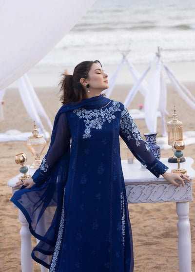 Luxe By Azure Unstitched 3 Piece Embroidered Suit LA-102 Sapphire Sun - Wedding Collection D & M COLLECTION AND NIZAMI JEWELRY