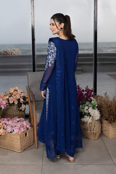 Luxe By Azure Unstitched 3 Piece Embroidered Suit LA-102 Sapphire Sun - Wedding Collection D & M COLLECTION AND NIZAMI JEWELRY