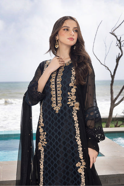 Luxe By Azure Unstitched 3 Piece Embroidered Suit LA-104 Flint Fantasy - Wedding Collection D & M COLLECTION AND NIZAMI JEWELRY