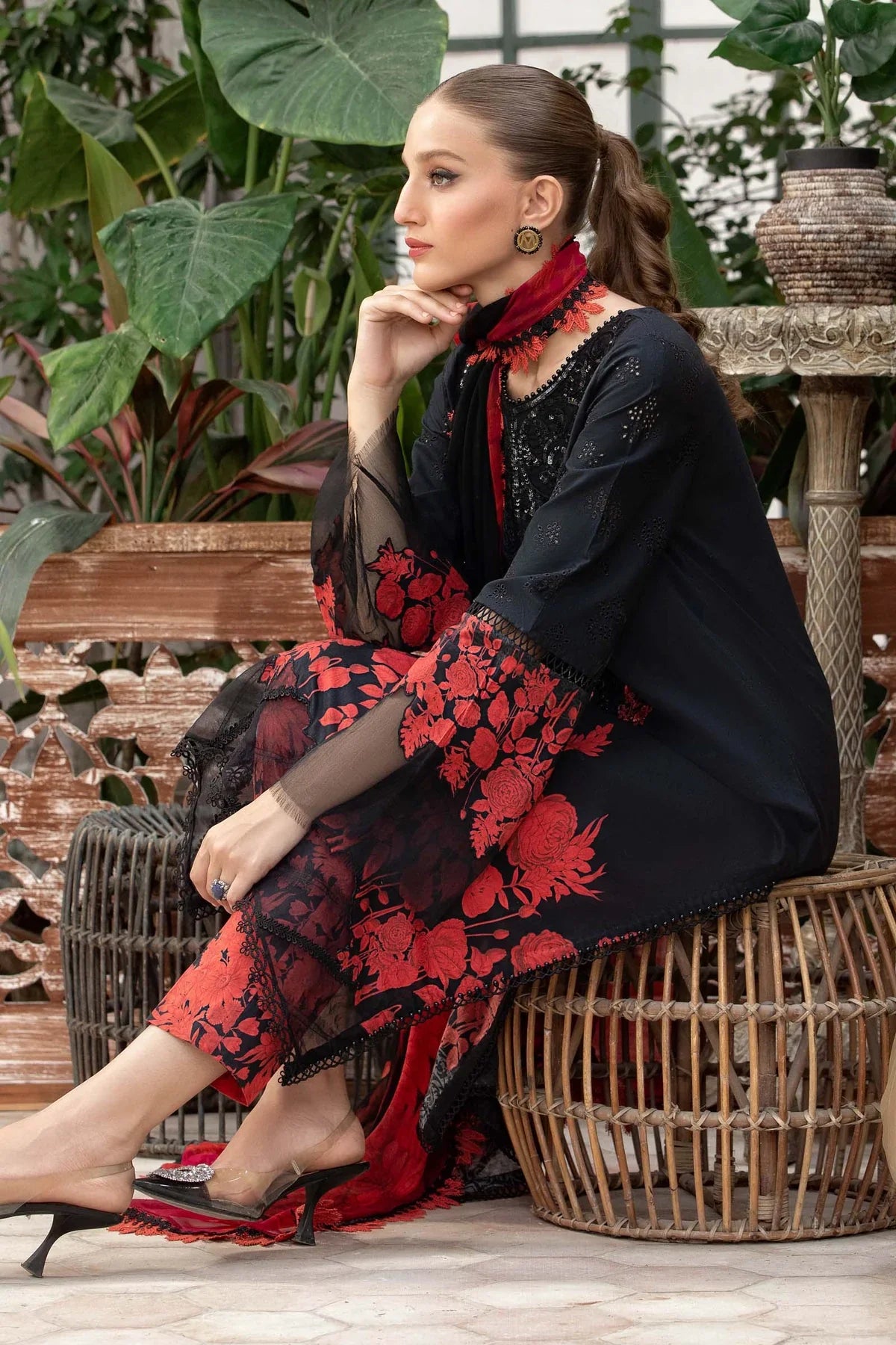 M.Prints By Maria B Stitched 3 Pc Embroidered Lawn Suit - MPT-09-B - Summer Eid Collection D & M COLLECTION AND NIZAMI JEWELRY