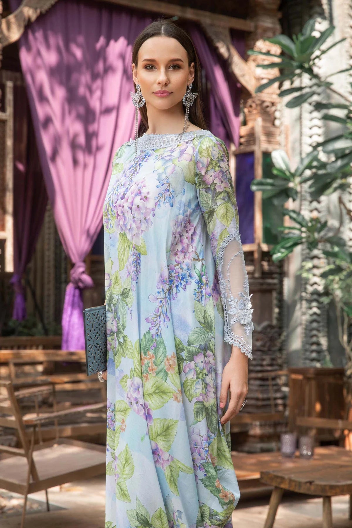 M.Prints By Maria B Unstitched 3 Piece Embroidered Lawn Suit - MPT-01-B - Summer Eid Collection D & M COLLECTION AND NIZAMI JEWELRY