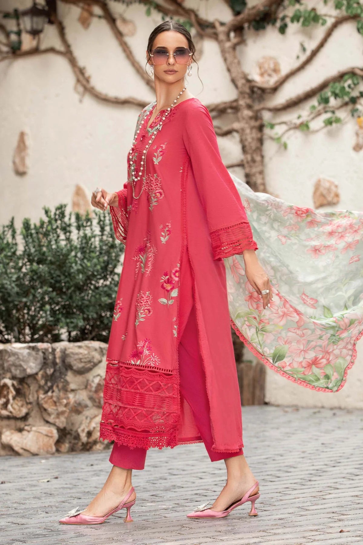 M.Prints By Maria B Unstitched 3 Piece Embroidered Lawn Suit - MPT-02-A - Summer Eid Collection D & M COLLECTION AND NIZAMI JEWELRY