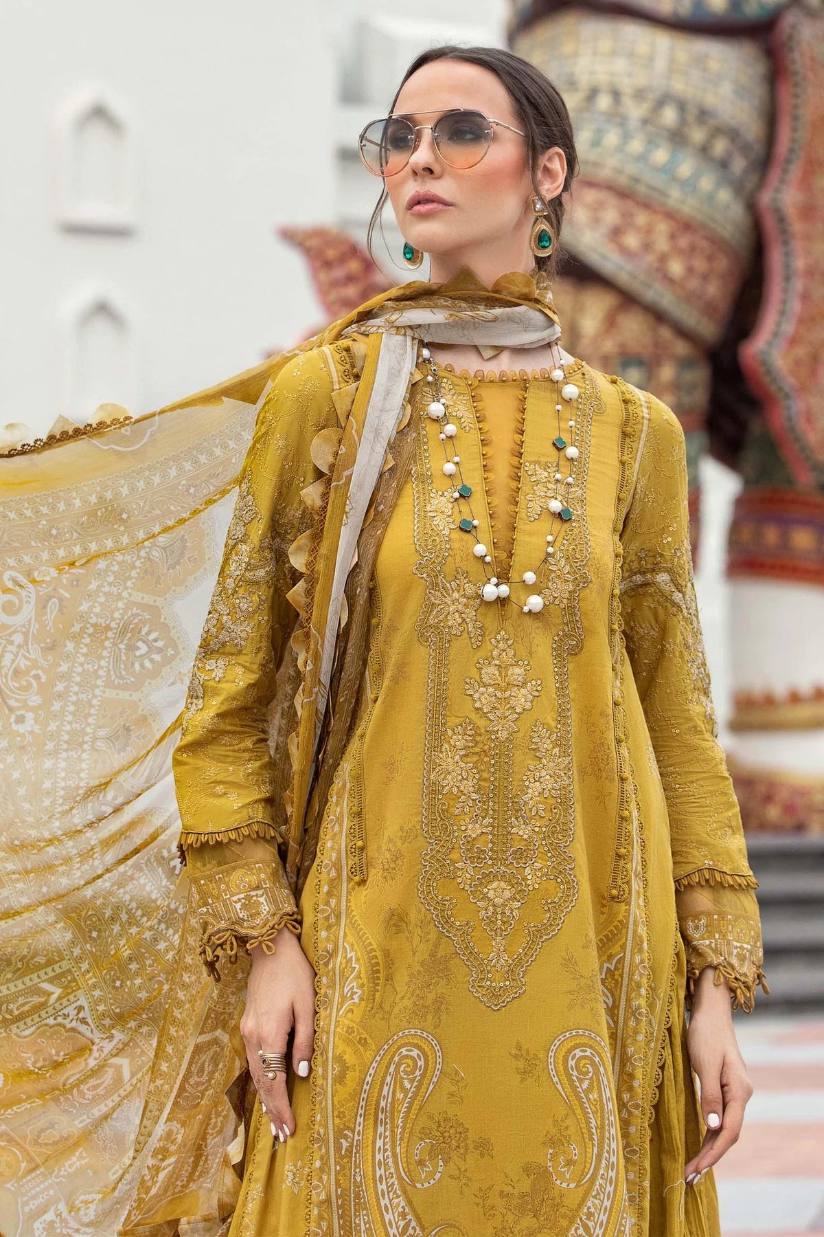 M.Prints By Maria B Unstitched 3 Piece Embroidered Lawn Suit - MPT-05-A - Summer Eid Collection D & M COLLECTION AND NIZAMI JEWELRY