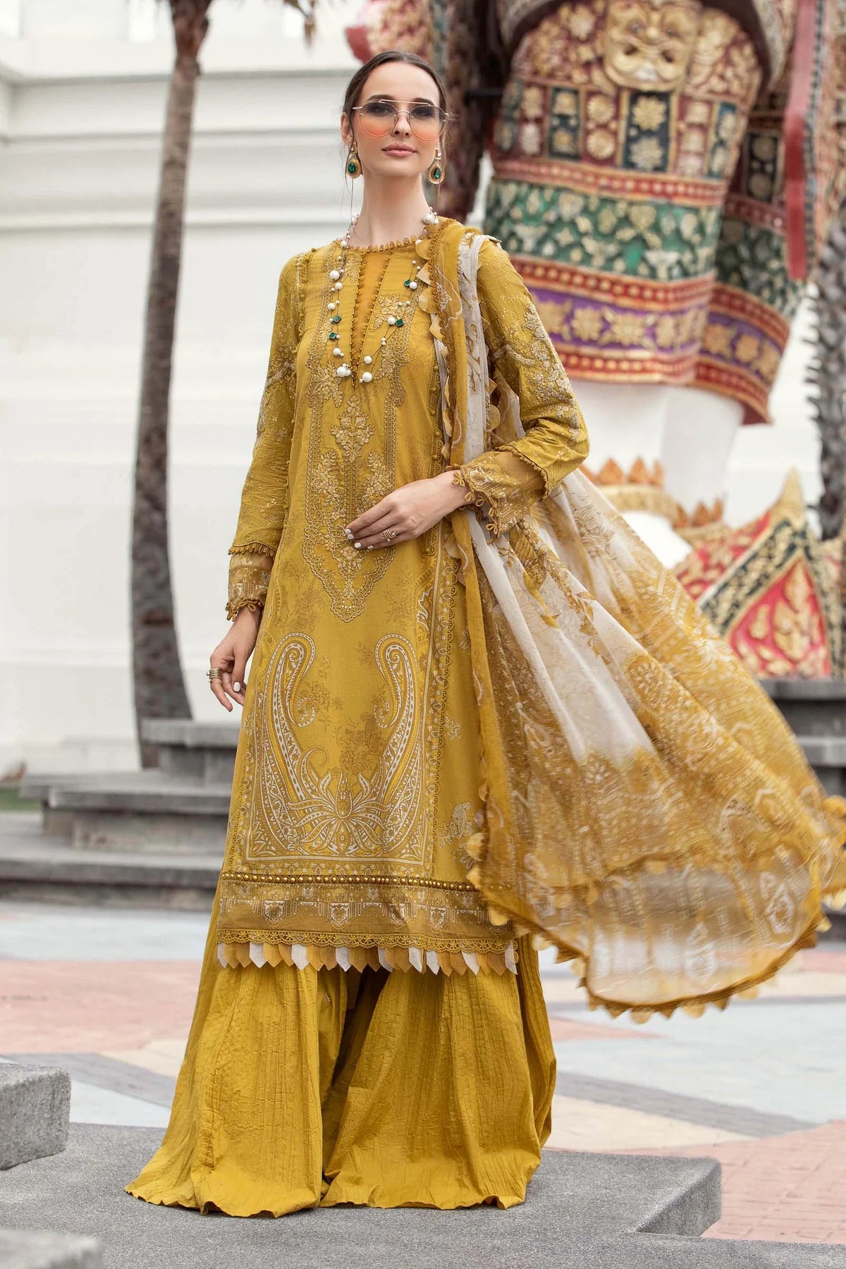 M.Prints By Maria B Unstitched 3 Piece Embroidered Lawn Suit - MPT-05-A - Summer Eid Collection D & M COLLECTION AND NIZAMI JEWELRY