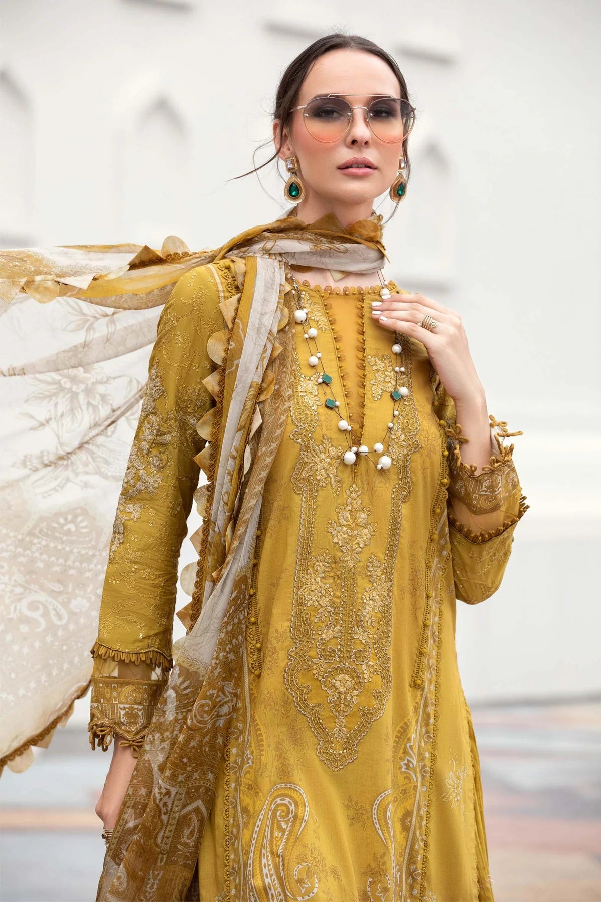 M.Prints By Maria B Unstitched 3 Piece Embroidered Lawn Suit - MPT-05-A - Summer Eid Collection D & M COLLECTION AND NIZAMI JEWELRY