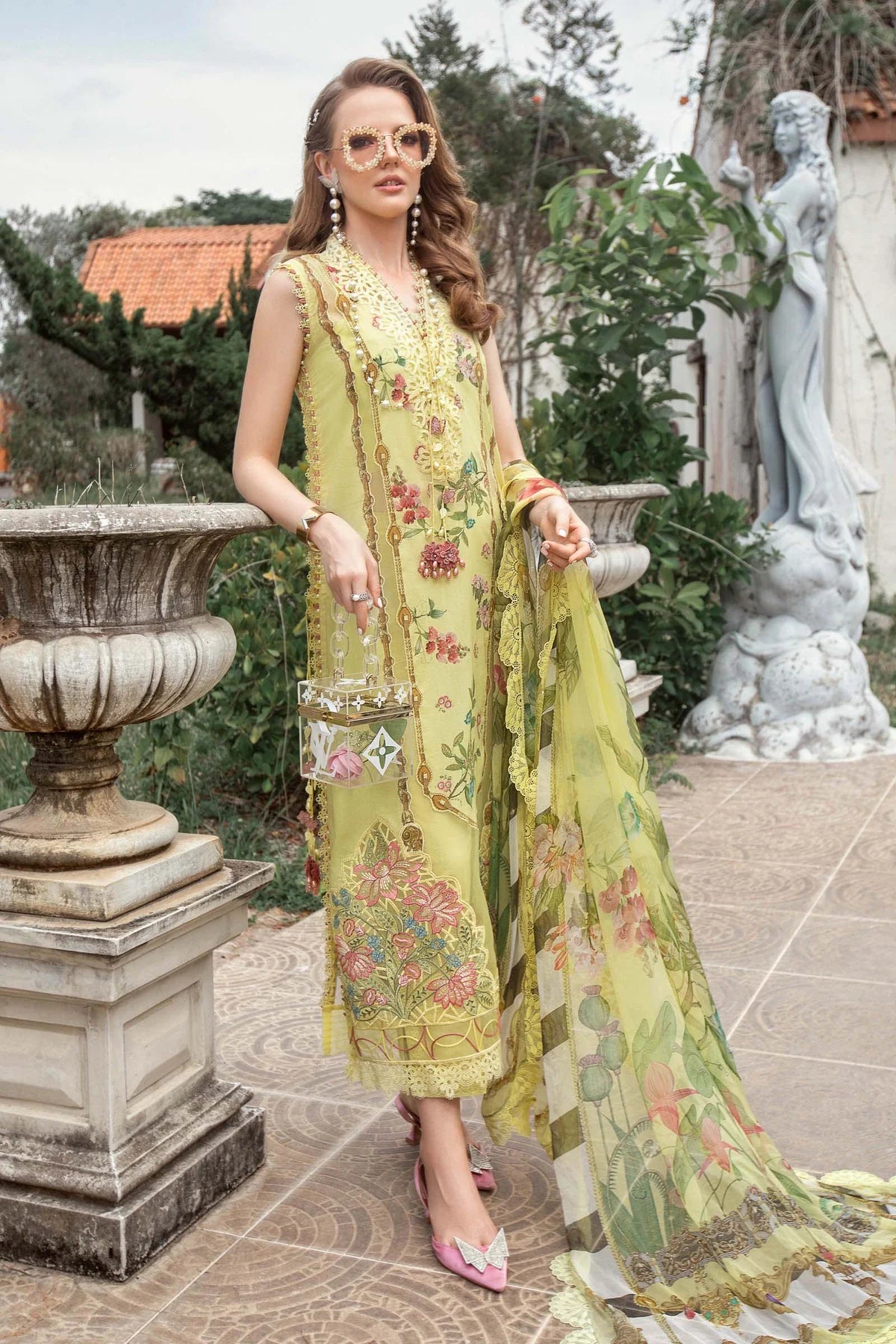 M.Prints By Maria B Unstitched 3 Piece Embroidered Lawn Suit - MPT-06-A - Summer Eid Collection D & M COLLECTION AND NIZAMI JEWELRY