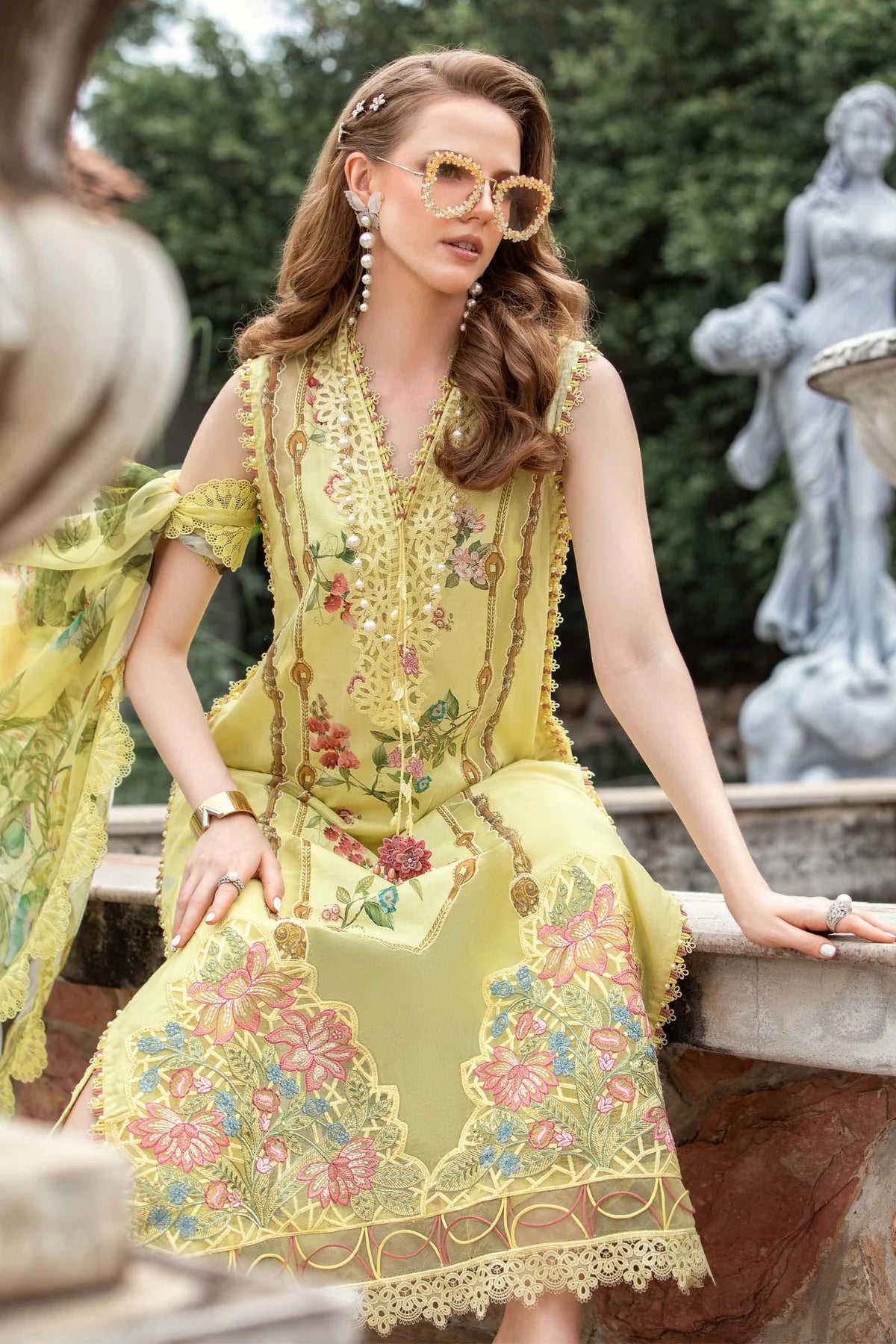 M.Prints By Maria B Unstitched 3 Piece Embroidered Lawn Suit - MPT-06-A - Summer Eid Collection D & M COLLECTION AND NIZAMI JEWELRY