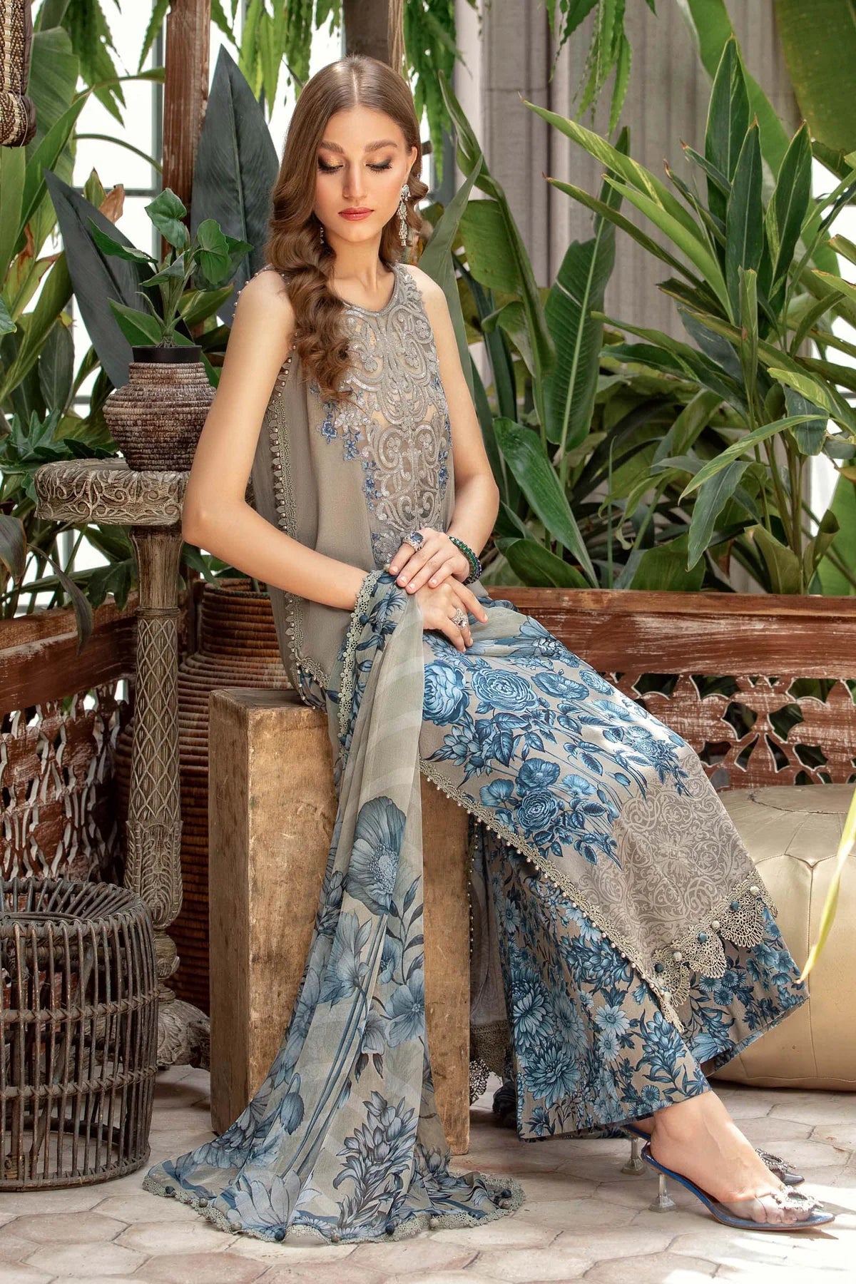 M.Prints By Maria B Unstitched 3 Piece Embroidered Lawn Suit - MPT-09-A - Summer Eid Collection D & M COLLECTION AND NIZAMI JEWELRY