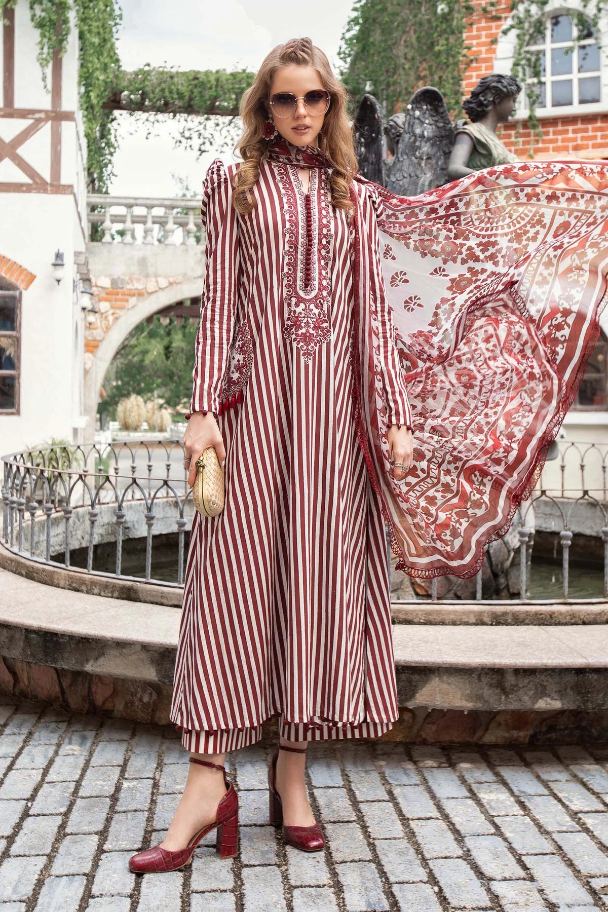 M.Prints By Maria B Unstitched 3 Piece Embroidered Lawn Suit - MPT-10-B - Summer Eid Collection D & M COLLECTION AND NIZAMI JEWELRY