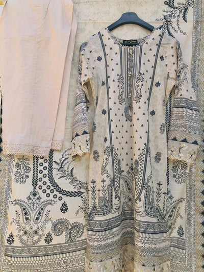 MI Creation by DR. Haris - MARIA Stitched 3 Piece Digital Printed Lawn Suit MAR-001 - Summer Collection