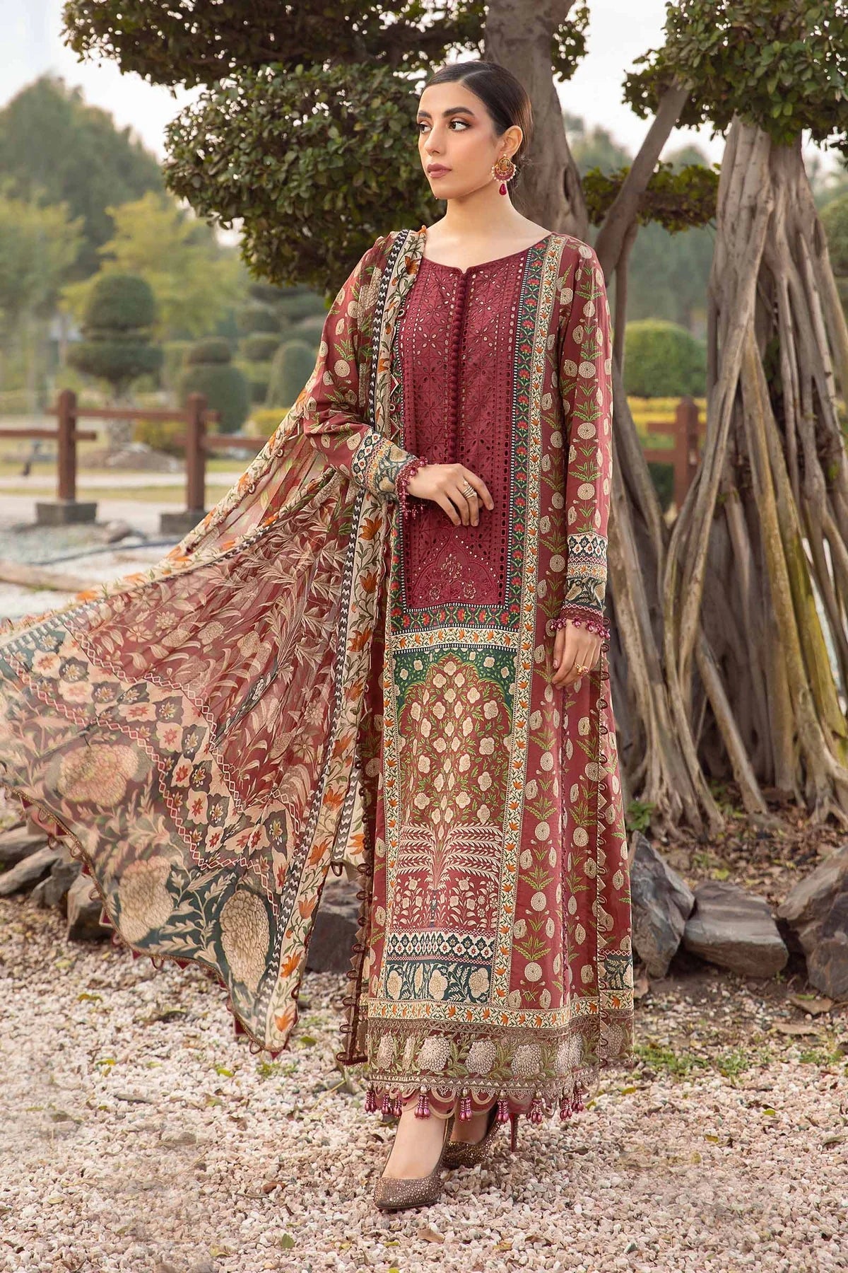 MPrints by Maria B Stitched 3 Piece Embroidered Lawn Suit MB24P 14B - Summer Collection