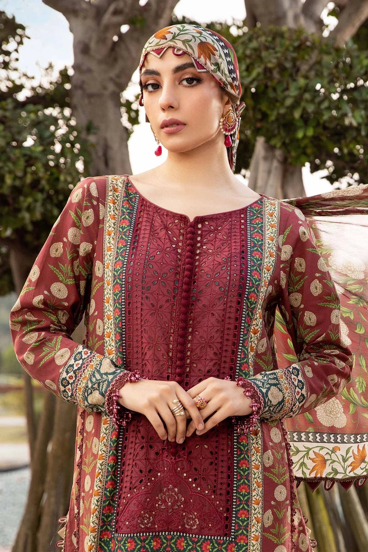 MPrints by Maria B Stitched 3 Piece Embroidered Lawn Suit MB24P 14B - Summer Collection