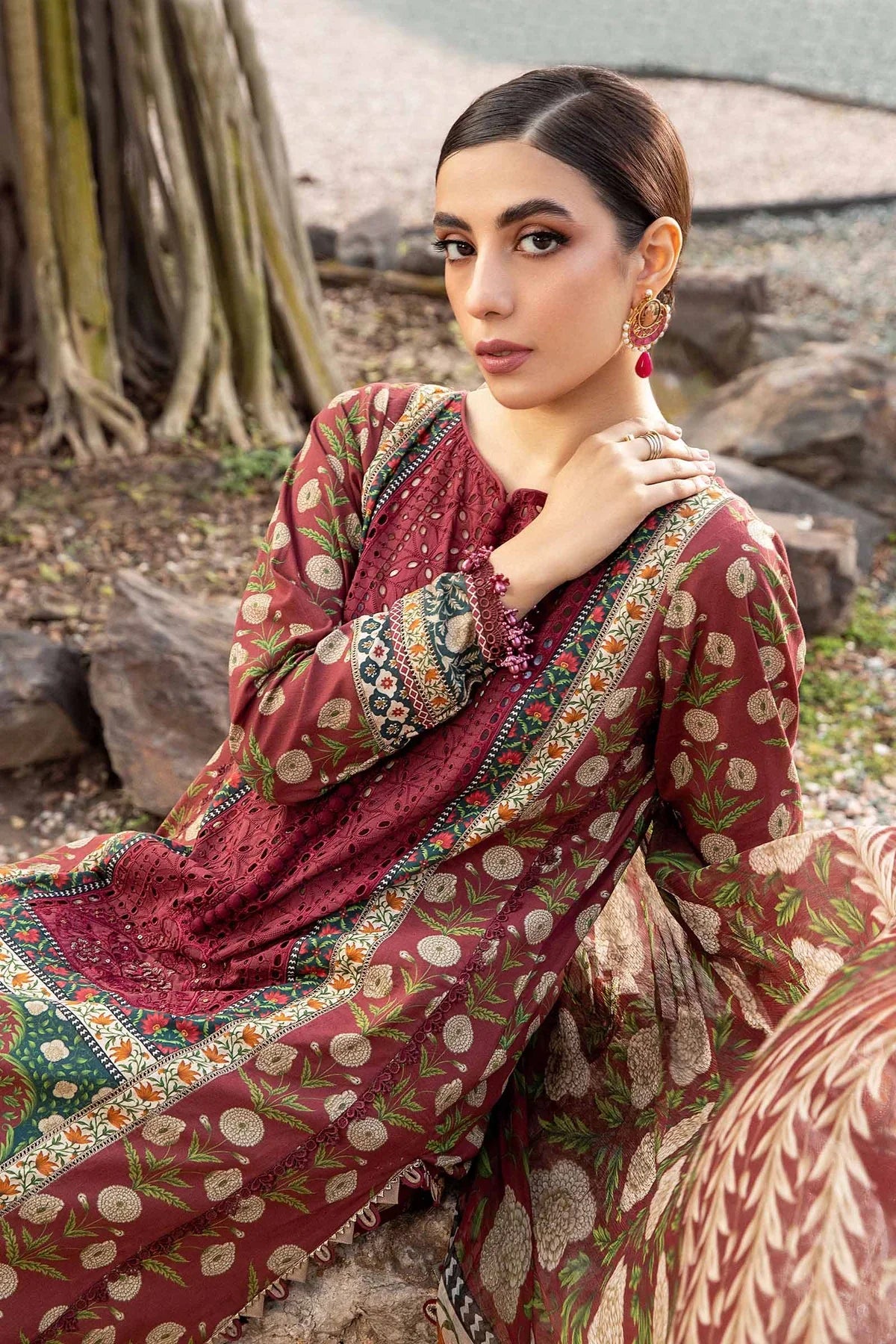 MPrints by Maria B Stitched 3 Piece Embroidered Lawn Suit MB24P 14B - Summer Collection