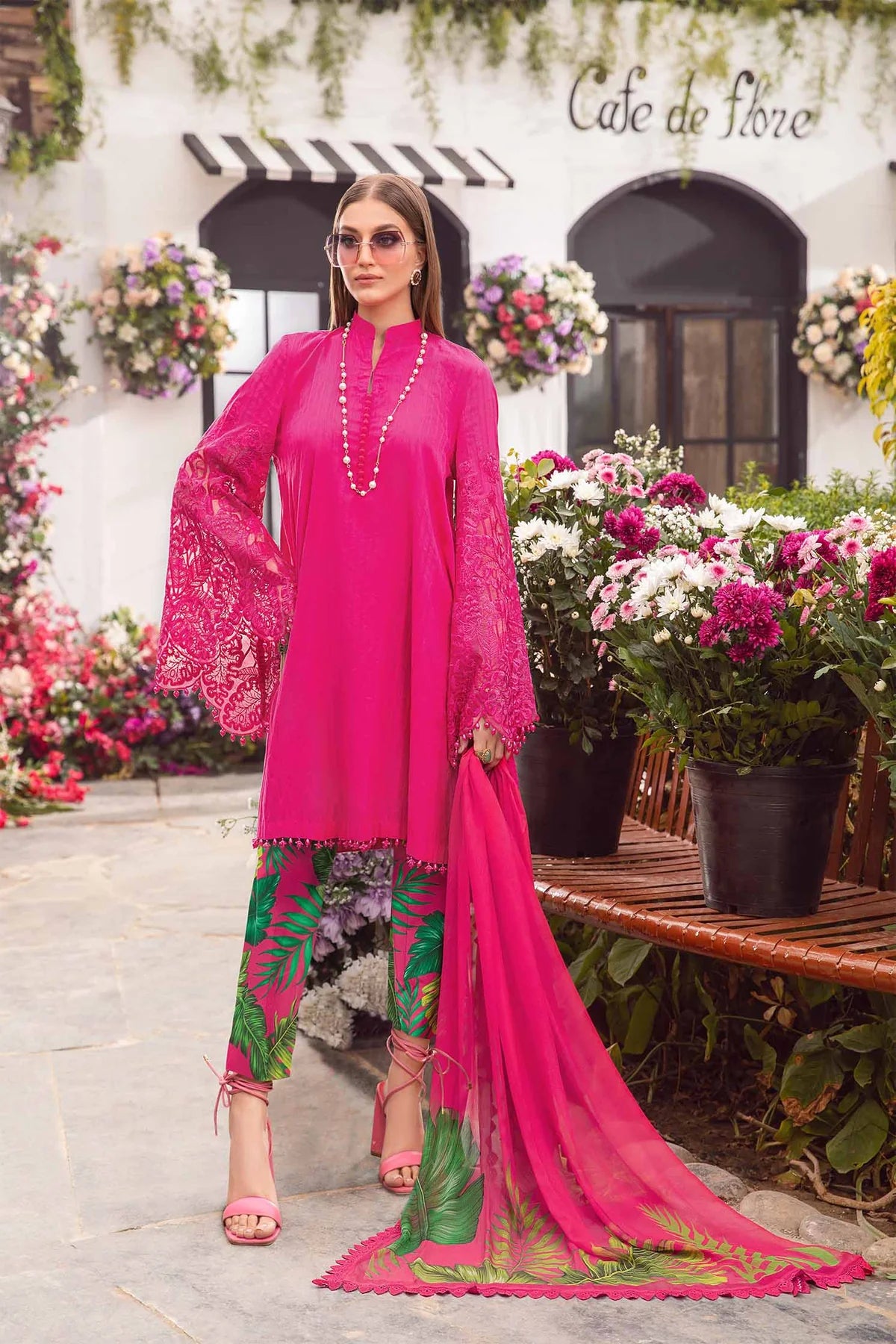 MPrints by Maria B Stitched 3 Piece Embroidered Lawn Suit MB24P 1B - Summer Collection