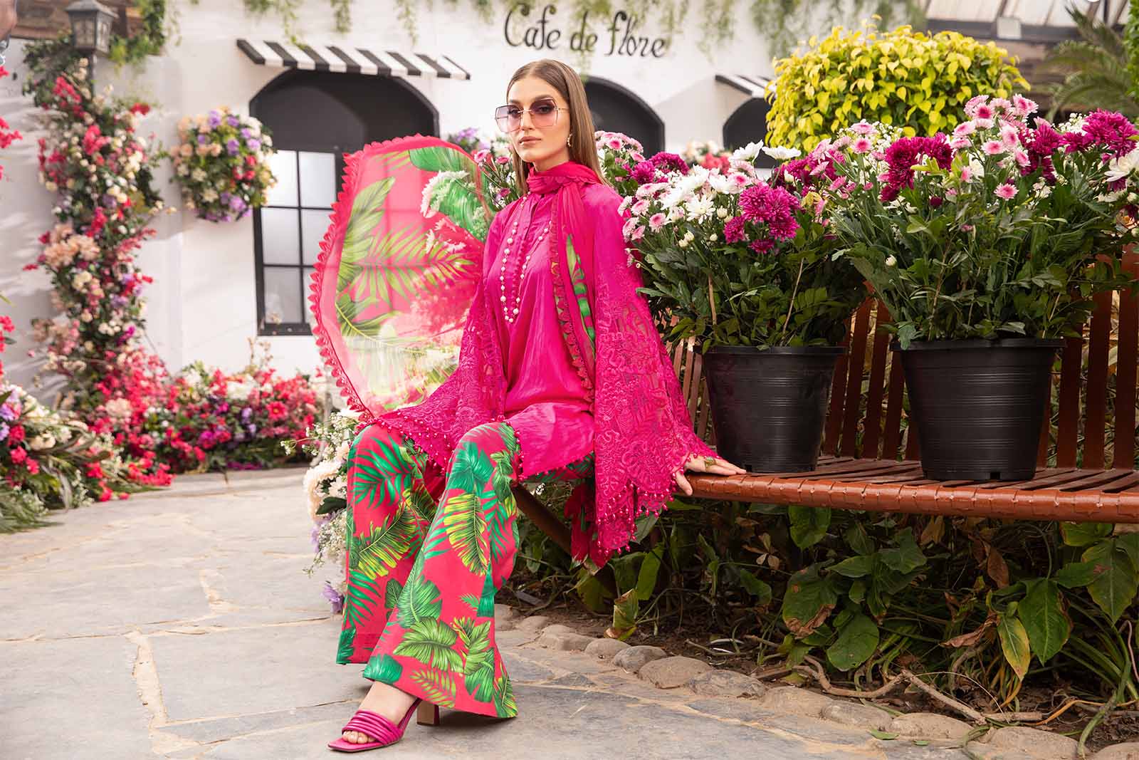 MPrints by Maria B Stitched 3 Piece Embroidered Lawn Suit MB24P 1B - Summer Collection