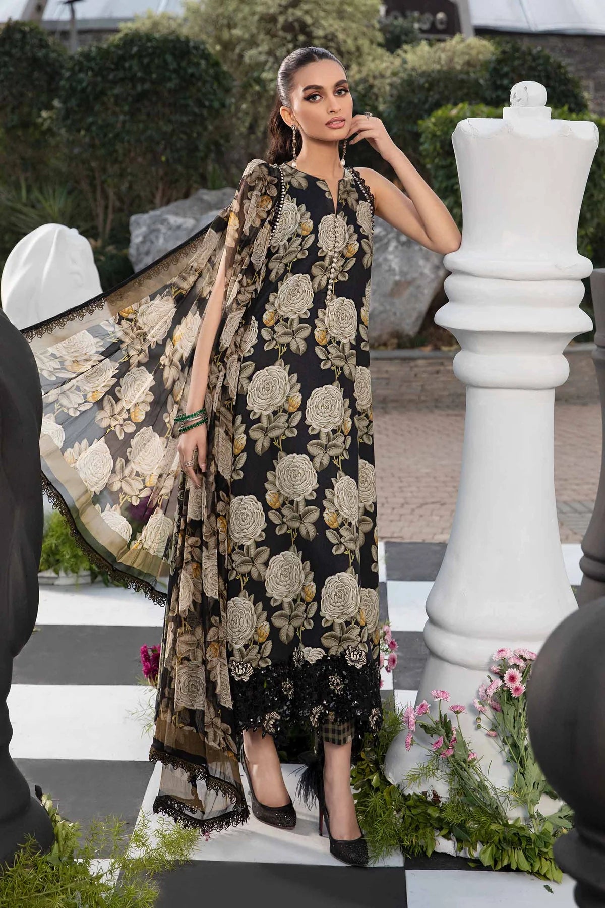 MPrints by Maria B Stitched 3 Piece Embroidered Lawn Suit MB24P 3B - Summer Collection