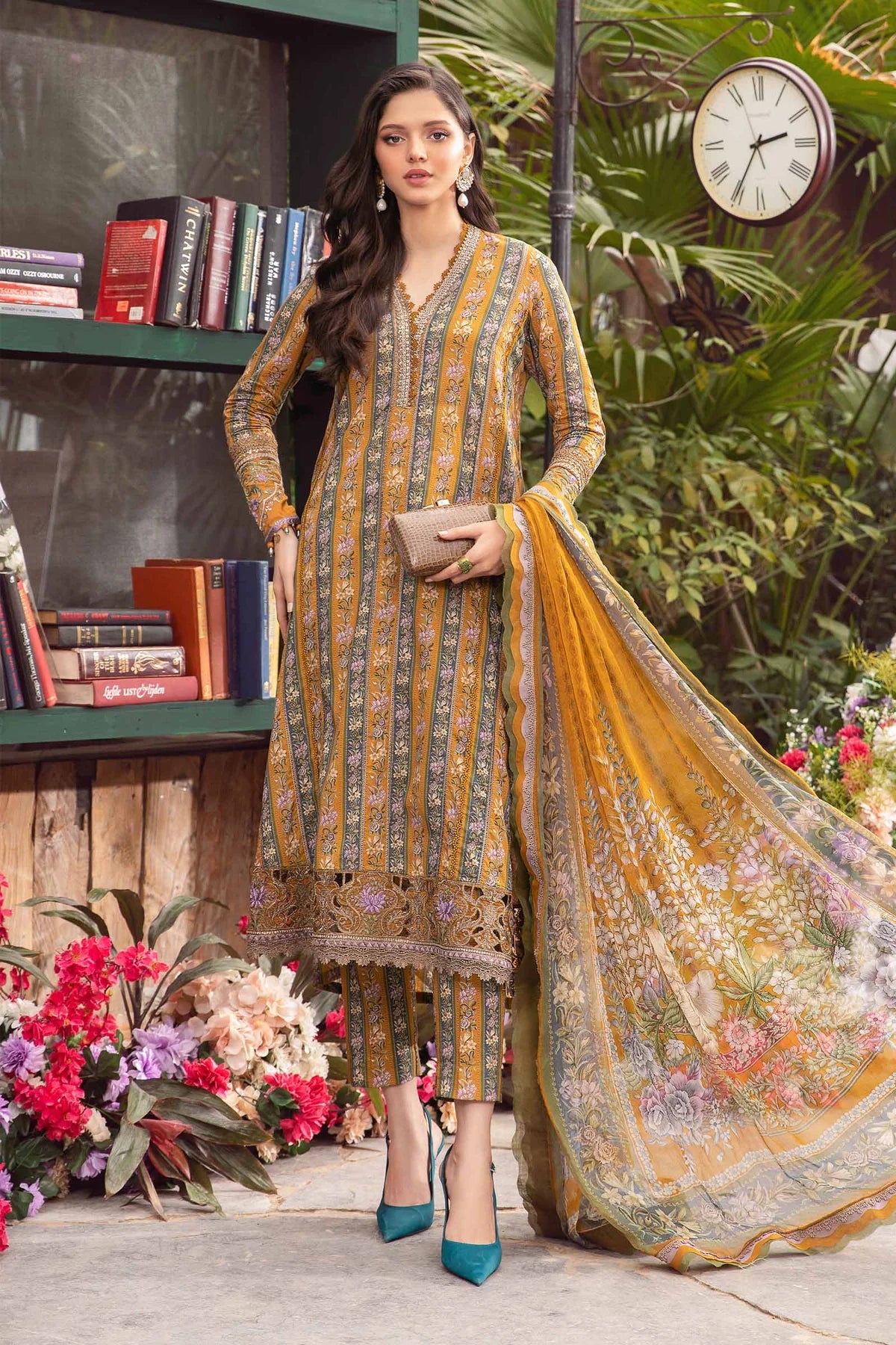 MPrints by Maria B Stitched 3 Piece Embroidered Lawn Suit MB24P 7A - Summer Collection