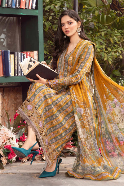 MPrints by Maria B Stitched 3 Piece Embroidered Lawn Suit MB24P 7A - Summer Collection