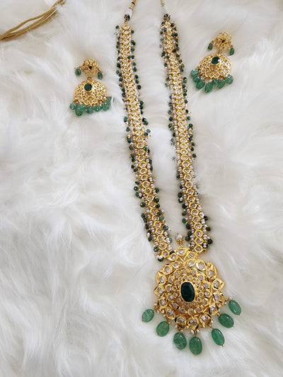 Made on 6 Carat Gold Real Emerald, Uncut Polki, Real Ruby and Real Pearls S-05 D & M COLLECTION AND NIZAMI JEWELRY