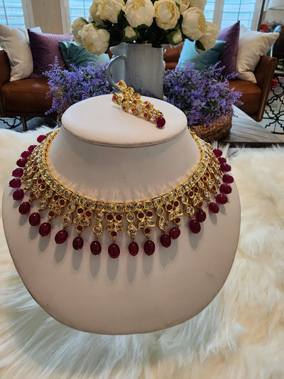 Made on Semi Real Ruby, Emerald and Polki S-22 D & M COLLECTION AND NIZAMI JEWELRY