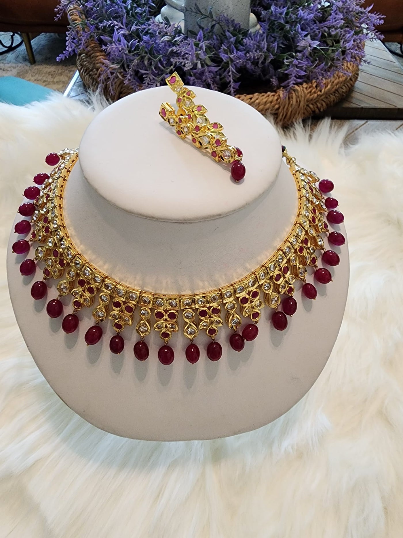 Made on Semi Real Ruby, Emerald and Polki S-22 D & M COLLECTION AND NIZAMI JEWELRY