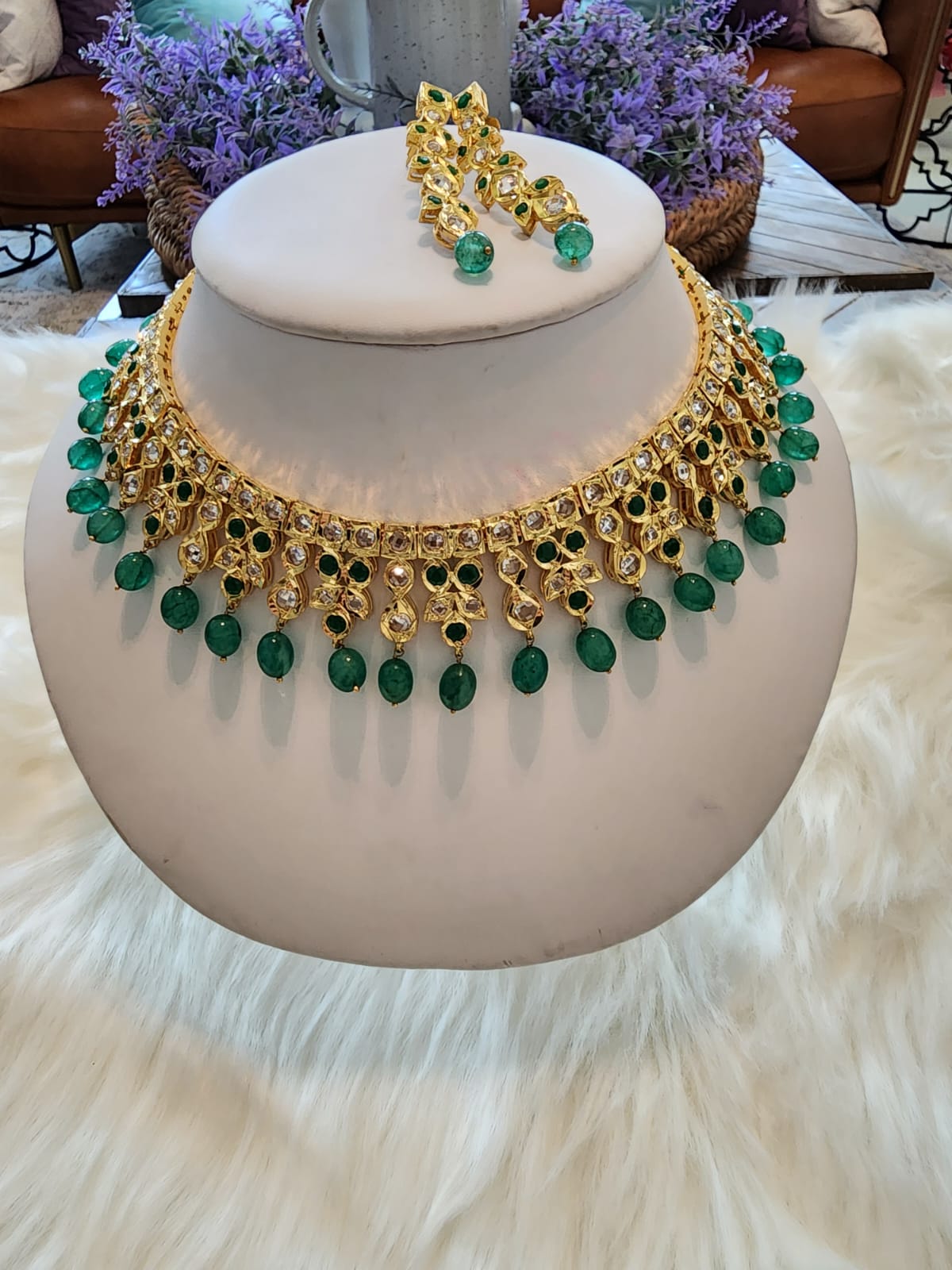 Made on Semi Real Ruby, Emerald and Polki S-22 D & M COLLECTION AND NIZAMI JEWELRY