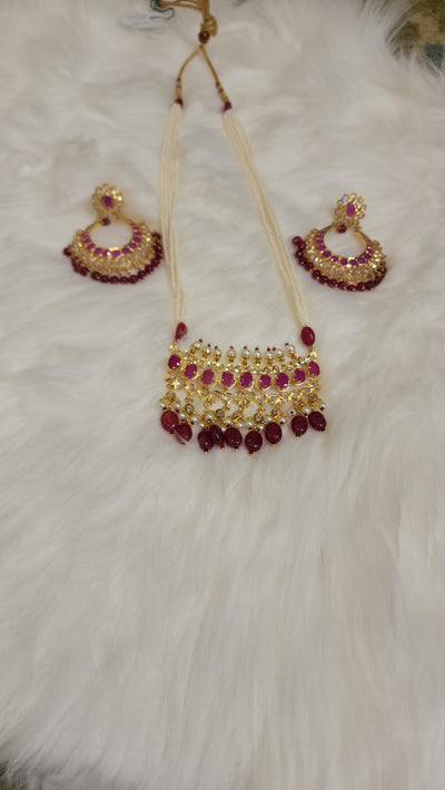 Made on Semi Real, Semi Real Ruby and Semi Real Pearls S-29 D & M COLLECTION AND NIZAMI JEWELRY