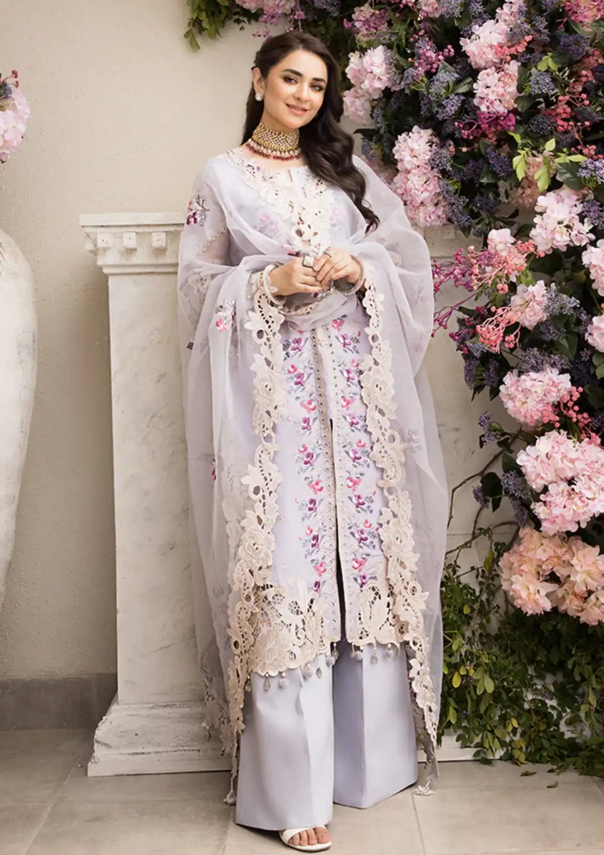 Mahiymaan By Al Zohaib Stitched 3 Piece Embroidered Lawn Suits D-04 - Luxury Summer Collection D & M COLLECTION AND NIZAMI JEWELRY