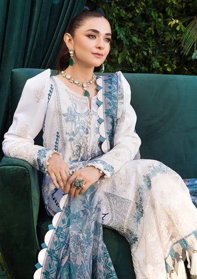 Mahiymaan By Al Zohaib Stitched 3 Piece Embroidered Lawn Suits D-11 - Luxury Summer Collection D & M COLLECTION AND NIZAMI JEWELRY