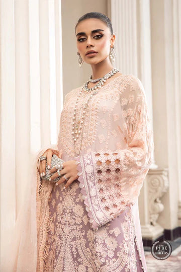 Maria B Unstitched 4 Piece Embroidered Chiffon Suit SCMB23 D3 Lilac - Luxury Collection