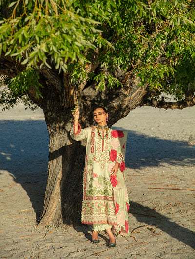 Maryam Hussain Stitched 3 Piece Embroidered Lawn Suits MH23-D-7-Roses - Luxury Collection - Summer Collection D & M COLLECTION AND NIZAMI JEWELRY