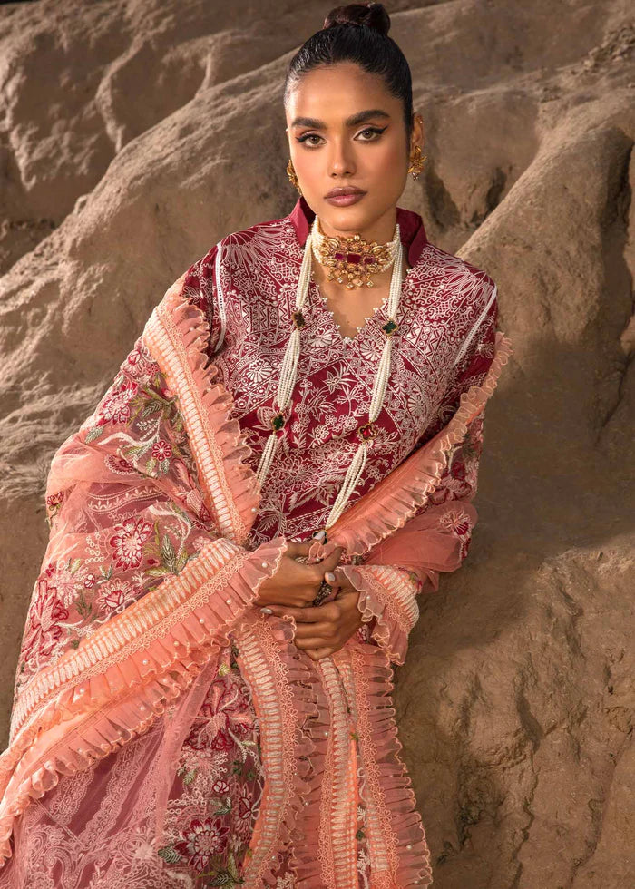 Mausummery 10 Sixth Sence Stitched 3 Piece Embroidered Lawn Suit - Luxury Summer Collection D & M COLLECTION AND NIZAMI JEWELRY