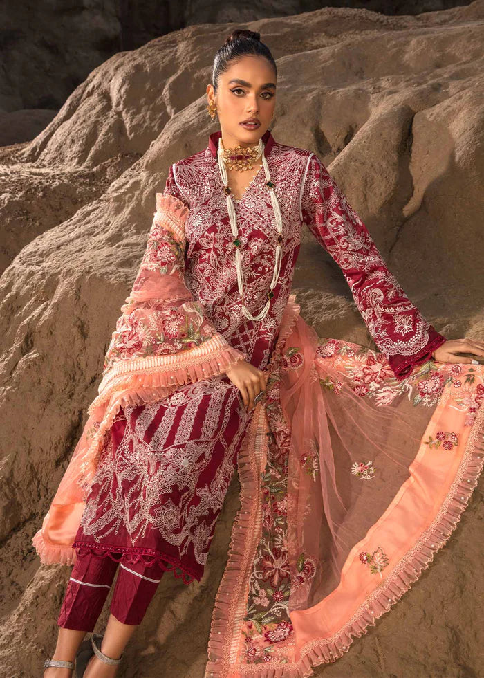 Mausummery 10 Sixth Sence Stitched 3 Piece Embroidered Lawn Suit - Luxury Summer Collection D & M COLLECTION AND NIZAMI JEWELRY