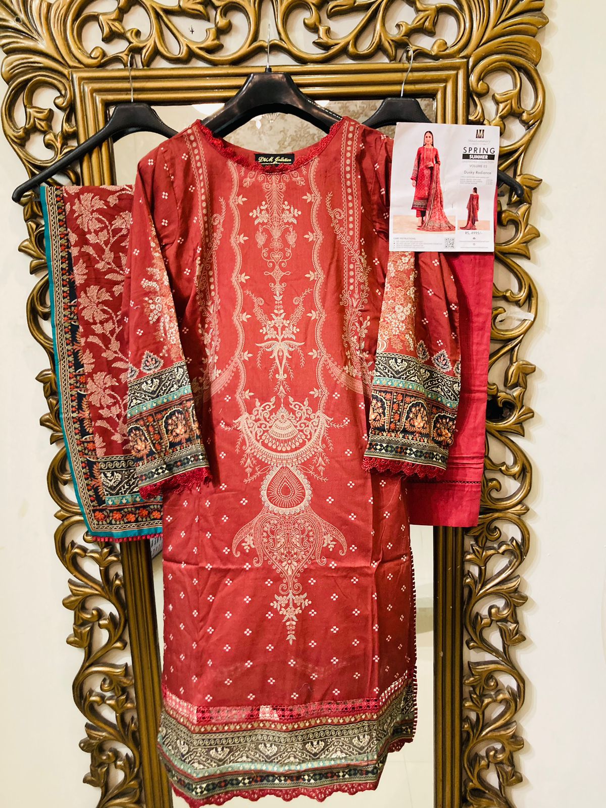 Mausummery Stitched 3 Piece Digital Printed Lawn Suit 23V3 - Dusky Radiance - Luxury Summer Collection D & M COLLECTION AND NIZAMI JEWELRY