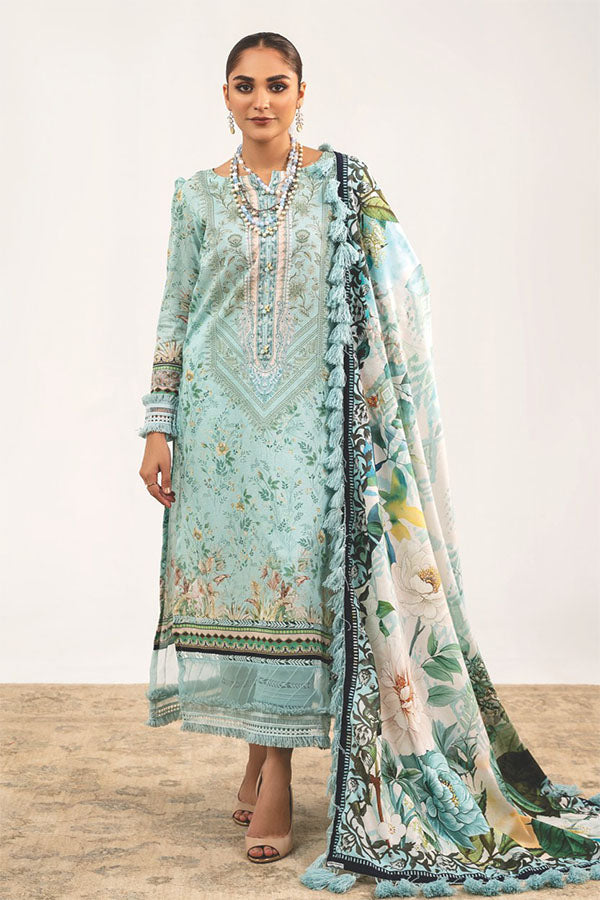 Mausummery Stitched 3 Piece Digital Printed Lawn Suit 23V3 - Ira - Luxury Summer Collection D & M COLLECTION AND NIZAMI JEWELRY