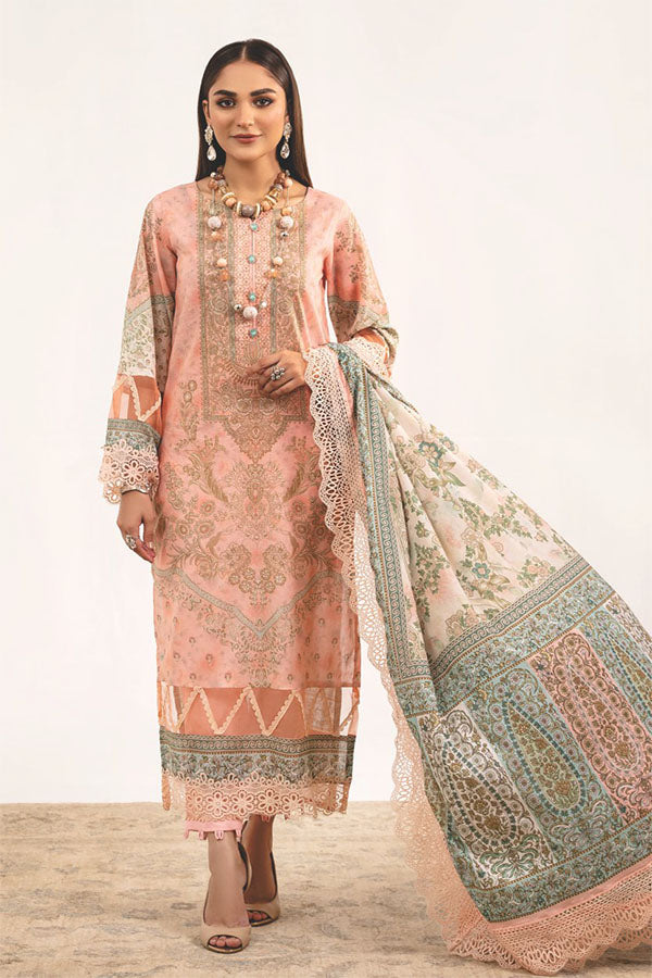 Mausummery Stitched 3 Piece Digital Printed Lawn Suit 23V3 - Mehr - Luxury Summer Collection D & M COLLECTION AND NIZAMI JEWELRY