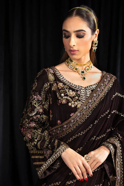 Maya By Nureh Unstitched 3 Piece Embroidered Velvet Suit NU23MYV NS-103 Moore - Winter Collection